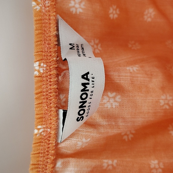 Sonoma Top Peach With Floral Print Size Medium Adjustable Straps Summer Top - Picture 4 of 8